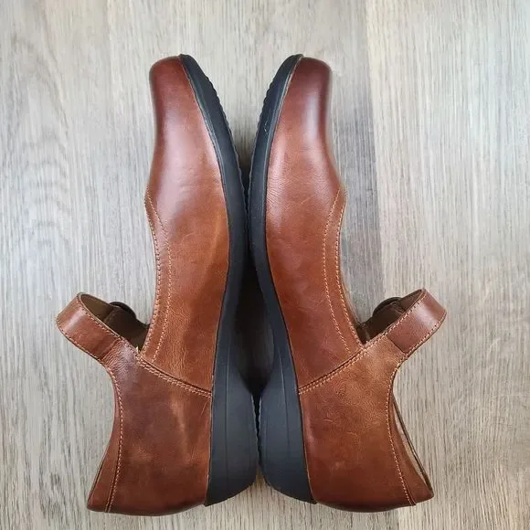 NWOB Dansko Fawna Mary Jane Chestnut Burnished Calf Leather Shoes size 9 - Picture 7 of 14